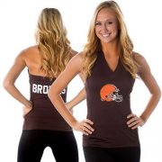 Wholesale Cheap Women's All Sports Couture Cleveland Browns Blown Coverage Halter Top