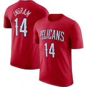 Cheap Men\'s New Orleans Pelicans #14 Brandon Ingram Red 2022-23 Statement Edition Name & Number T-Shirt