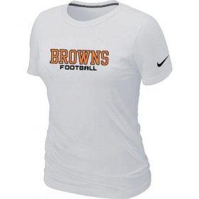 Wholesale Cheap Women\'s Nike Cleveland Browns Sideline Legend Authentic Font T-Shirt White