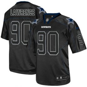 Wholesale Cheap Nike Cowboys #90 Demarcus Lawrence Lights Out Black Men\'s Stitched NFL Elite Jersey