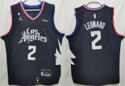 Wholesale Cheap Men's Los Angeles Clippers #2 Kawhi Leonard Black Stitched Jersey