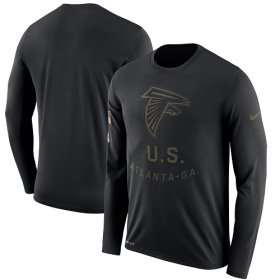 Wholesale Cheap Men\'s Atlanta Falcons Nike Black Salute to Service Sideline Legend Performance Long Sleeve T-Shirt