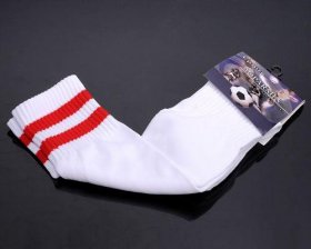 Wholesale Cheap Soccer Football Sock White & Red Stripe