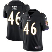 Wholesale Cheap Nike Ravens #46 Morgan Cox Black Alternate Men's Stitched NFL Vapor Untouchable Limited Jersey