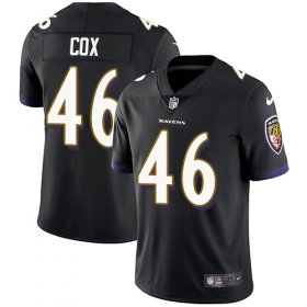 Wholesale Cheap Nike Ravens #46 Morgan Cox Black Alternate Men\'s Stitched NFL Vapor Untouchable Limited Jersey