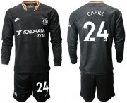 Wholesale Cheap Chelsea #24 Cahill Third Long Sleeves Soccer Club Jersey