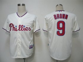 Wholesale Cheap Phillies #9 Domonic Brown Cream Cool Base Stitched MLB Jersey