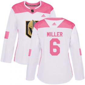 Wholesale Cheap Adidas Golden Knights #6 Colin Miller White/Pink Authentic Fashion Women\'s Stitched NHL Jersey