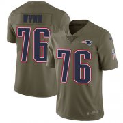 Wholesale Cheap Nike Patriots #76 Isaiah Wynn Olive Men's Stitched NFL Limited 2017 Salute To Service Jersey