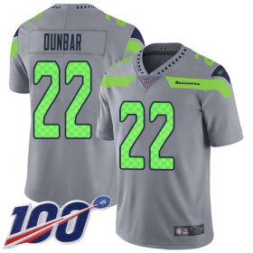 Wholesale Cheap Nike Seahawks #22 Quinton Dunbar Gray Men\'s Stitched NFL Limited Inverted Legend 100th Season Jersey
