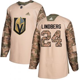 Wholesale Cheap Adidas Golden Knights #24 Oscar Lindberg Camo Authentic 2017 Veterans Day Stitched Youth NHL Jersey
