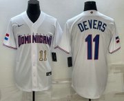 Cheap Men's Dominican Republic Baseball #11 Rafael Devers Number 2023 White World Baseball Classic Stitched Jerseys