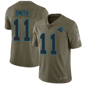 Wholesale Cheap Nike Panthers #11 Torrey Smith Olive Men\'s Stitched NFL Limited 2017 Salute To Service Jersey