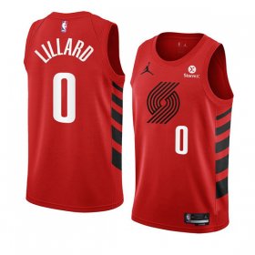 Wholesale Cheap Men\'s Portland Trail Blazers #0 Damian Lillard 2022-23 Red Statement Edition Swingman Stitched Basketball Jersey