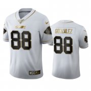 Wholesale Cheap Kansas City Chiefs #88 Tony Gonzalez Men's Nike White Golden Edition Vapor Limited NFL 100 Jersey