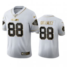 Wholesale Cheap Kansas City Chiefs #88 Tony Gonzalez Men\'s Nike White Golden Edition Vapor Limited NFL 100 Jersey