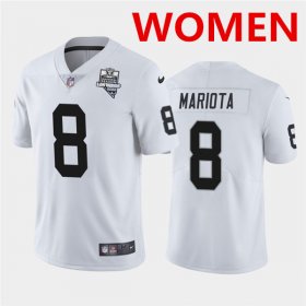 Wholesale Cheap Women\'s nike las vegas raiders 8 marcus mariota white 2020 inaugural season vapor untouchable limited jersey