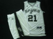 Wholesale Cheap San Antonio Spurs 21 Tim Duncan white Basketball Suit