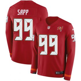 Wholesale Cheap Nike Buccaneers #99 Warren Sapp Red Team Color Men\'s Stitched NFL Limited Therma Long Sleeve Jersey