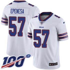 Wholesale Cheap Nike Bills #57 A.J. Epenesas White Youth Stitched NFL 100th Season Vapor Untouchable Limited Jersey