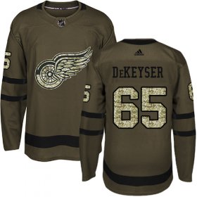 Wholesale Cheap Adidas Red Wings #65 Danny DeKeyser Green Salute to Service Stitched NHL Jersey