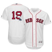 Wholesale Cheap Boston Red Sox #19 Jackie Bradley Jr. Majestic 2018 Postseason Home Authentic Flex Base Player Jersey White