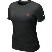 Wholesale Cheap Women's Nike Cincinnati Bengals Chest Embroidered Logo T-Shirt Black
