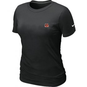 Wholesale Cheap Women\'s Nike Cincinnati Bengals Chest Embroidered Logo T-Shirt Black