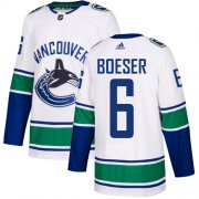 Wholesale Cheap Adidas Canucks #6 Brock Boeser White Road Authentic Stitched NHL Jersey
