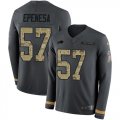 Wholesale Cheap Nike Bills #57 A.J. Epenesas Anthracite Salute to Service Men's Stitched NFL Limited Therma Long Sleeve Jersey