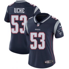 Wholesale Cheap Nike Patriots #53 Josh Uche Navy Blue Team Color Women\'s Stitched NFL Vapor Untouchable Limited Jersey