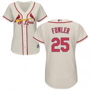 Wholesale Cheap Cardinals #25 Dexter Fowler Cream Alternate Women's Stitched MLB Jersey