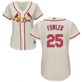 Wholesale Cheap Cardinals #25 Dexter Fowler Cream Alternate Women\'s Stitched MLB Jersey