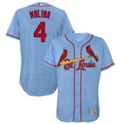 Wholesale Cheap Cardinals #4 Yadier Molina Light Blue Flexbase Authentic Collection Stitched MLB Jersey