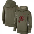 Wholesale Cheap Women's Washington Redskins Nike Olive Salute to Service Sideline Therma Performance Pullover Hoodie