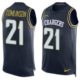 Wholesale Cheap Nike Chargers #21 LaDainian Tomlinson Navy Blue Team Color Men\'s Stitched NFL Limited Tank Top Jersey