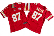 Cheap Women's Kansas City Chiefs #87 Travis Kelce Red 2023 F.U.S.E. Vapor Untouchable Limited Football Stitched Jersey(Run Small)