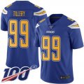 Wholesale Cheap Nike Chargers #99 Jerry Tillery Electric Blue Men's Stitched NFL Limited Rush 100th Season Jersey