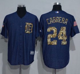 Wholesale Cheap Tigers #24 Miguel Cabrera Denim Blue Salute to Service Stitched MLB Jersey