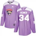 Wholesale Cheap Adidas Panthers #34 James Reimer Purple Authentic Fights Cancer Stitched Youth NHL Jersey