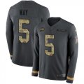Wholesale Cheap Nike Redskins #5 Tress Way Anthracite Salute to Service Men's Stitched NFL Limited Therma Long Sleeve Jersey