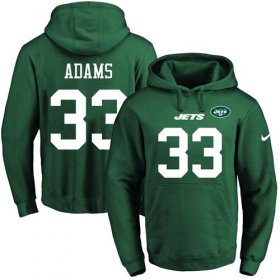 Wholesale Cheap Nike Jets #33 Jamal Adams Green Name & Number Pullover NFL Hoodie