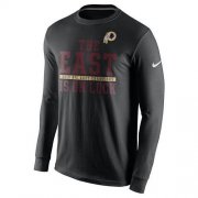 Wholesale Cheap Men's Washington Redskins Nike Black 2015 NFC East Division Champions Long Sleeves T-Shirt