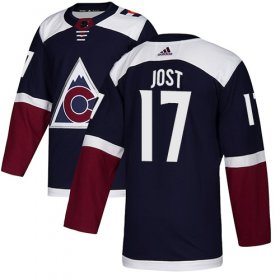 Wholesale Cheap Adidas Avalanche #17 Tyson Jost Navy Alternate Authentic Stitched NHL Jersey
