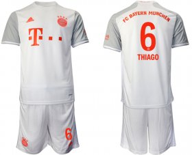 Wholesale Cheap Men 2020-2021 club Bayern Munchen away 6 white Soccer Jerseys