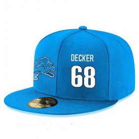 Wholesale Cheap Detroit Lions #68 Taylor Decker Snapback Cap NFL Player Light Blue with White Number Stitched Hat