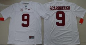 Wholesale Cheap Men\'s Alabama Crimson Tide #9 Bo Scarbrough White Limited Stitched College Football Nike NCAA Jersey
