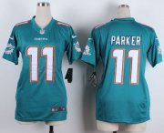 Wholesale Cheap Nike Dolphins #11 DeVante Parker Aqua Green Team Color Women's Stitched NFL New Elite Jersey