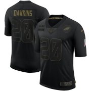 Wholesale Cheap Nike Eagles 20 Brian Dawkins Black 2020 Salute To Service Limited Jersey
