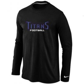 Wholesale Cheap Nike Tennessee Titans Authentic Font Long Sleeve T-Shirt Black